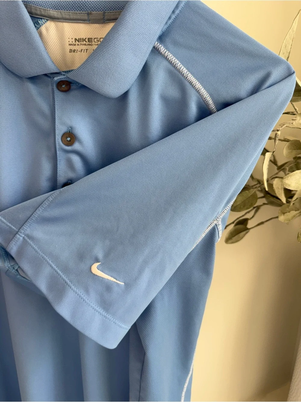 Nike Men's Golf Polo Shirt Light Blue, Short Sleeve, Size XL STL Arch On It
